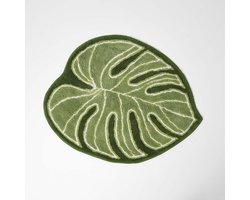 Homescapes Badmat Blad 65 x 80 cm - Groene Badmat, 100% Katoen