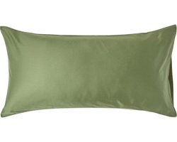 Homescapes Biologisch Kussensloop 50x90 cm – Mosgroen – 100% Egyptisch Katoen Satijn – Draaddichtheid 400