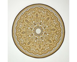 Homescapes Buitenkleed Rond Vloerkleed – ⌀180cm – Buitentapijt – Grijsbeige Tuinkleed Tuinkleed – Tuintapijt – Omkeerbaar – Waterdicht & UV–bestendig – Gerecycled polypropyleen – "Rae"