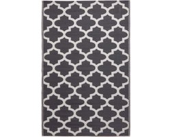 Homescapes Buitenkleed Vloerkleed – 120x180cm – Buitentapijt – Zwart–Wit Tuinkleed – Tuintapijt – Omkeerbaar – Waterdicht & UV–bestendig – Gerecycled polypropyleen – "Nola"