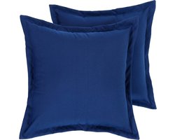Homescapes buitenkussens – set van 2 tuinkussens & sierkussens voor tuin – waterafstotend & weerbestendig – 45x45 cm – donkerblauw – voor tuin & terras