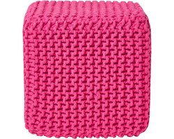 Homescapes Gebreide kubuszit 100% katoen, roze