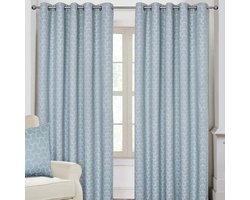 Homescapes Gordijnen met geometrisch patroon eendenei blauw 2 stuks - 167 x 137 cm