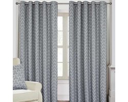Homescapes Gordijnen met geometrisch patroon grijs 2 stuks 228 x 228 cm