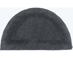 Homescapes halfronde badmat grijs 50x80 cm gemaakt van 100% katoen