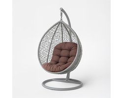 Homescapes Hangstoel Kussen - Dik Universeel Egg Chair Kussen - 80x120 cm - 100% Katoen - OEKO-TEX - Bruin