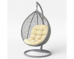 Homescapes Hangstoel Kussen - Dik Universeel Egg Chair Kussen - 80x120 cm - 100% Katoen - OEKO-TEX - Crème