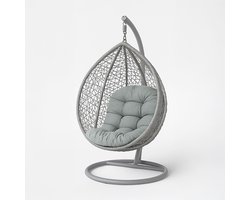 Homescapes Hangstoel Kussen - Dik Universeel Egg Chair Kussen - 80x120 cm - 100% Katoen - OEKO-TEX - Grijs