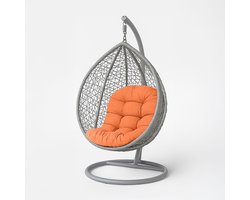 Homescapes Hangstoel Kussen - Dik Universeel Egg Chair Kussen - 80x120 cm - 100% Katoen - OEKO-TEX - Terracotta Oranje