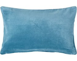 Homescapes hemelsblauwe fluwelen kussenhoes 30 x 50 cm