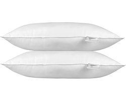 Homescapes Hoofdkussens 40x80 cm – Set van 2 – Medium Zacht – Supermicrovezel – Hypoallergeen – Voor Zijslaper & Nekklachten