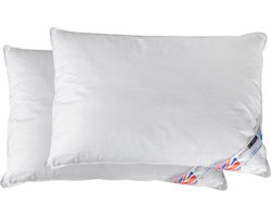Homescapes Hoofdkussens 50x75 cm – Set van 2 – Medium Zacht – Supermicrovezel – Hypoallergeen – Voor Zijslaper & Nekklachten