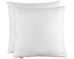 Homescapes Hoofdkussens 80x80 cm – Set van 2 – Medium Zacht – 100% Eendenveren – Anti-Allergisch – Voor Zijslaper & Nekklachten – Oeko‑Tex Gecertificeerd