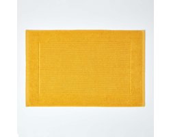 Homescapes Imperial effen katoenen okergele badmat