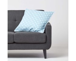 Homescapes Katoenen kussenhoes met sterren, blauw, 60 x 60 cm