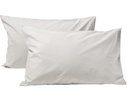 Homescapes Kinder Kussensloop 40x60 cm – Set van 2 – Uni Grijs – Egyptisch Katoen – OEKO-TEX®