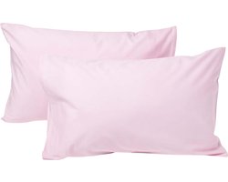 Homescapes Kinder Kussensloop 40x60 cm – Set van 2 – Uni Roze – Egyptisch Katoen – OEKO-TEX®