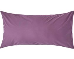 Homescapes Kussensloop 50x90 cm – Paars – 100% Egyptisch Perkal Katoen – 200 TC