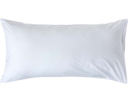 Homescapes Kussensloop 50x90 cm – Wit – 100% Egyptisch Perkal Katoen – 200 TC
