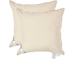 Homescapes Kussenvulling Set van 2 – 50x50 cm – Biologisch Katoen Binnenkussen – Super Microvezel – GOTS & OEKO-TEX® Gecertificeerd