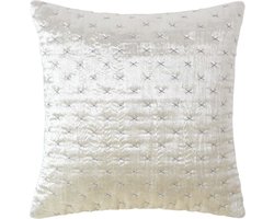 Homescapes Luxe crèmekleurige fluwelen kussenhoes 40 x 40 cm
