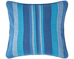 Homescapes Marokko kussenhoes in blauw, 100% katoen, 45 x 45 cm