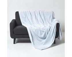 Homescapes Mora Fluwelen Jacquard Deken - Sprei Lichtblauw, 130 x 160 cm