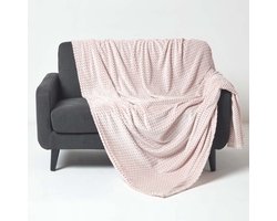 Homescapes Mora Fluwelen Jacquard Deken - Sprei Roze, 130 x 160 cm