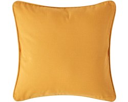 Homescapes Mosterdgeel katoenen kussenhoes 45 x 45 cm