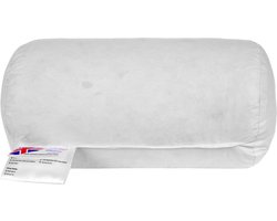 Homescapes nekrol kussen – 30×18 cm – eendenveren nekkussen – OEKO-TEX® katoen – machinewasbaar – RDS-gecertificeerd