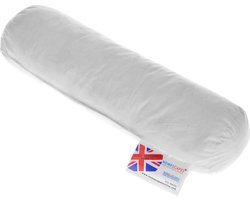 Homescapes nekrol kussen – 30×9 cm – eendenveren nekkussen – OEKO-TEX® katoen – machinewasbaar – RDS-gecertificeerd