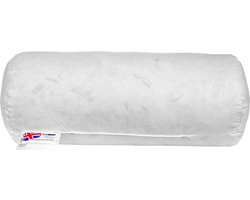 Homescapes nekrol kussen – 45×20 cm – eendenveren nekkussen – OEKO-TEX® katoen – machinewasbaar – RDS-gecertificeerd