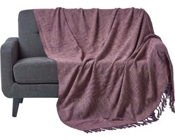 Homescapes Nirvana plaid, 100% katoen, paars, 225 x 255 cm