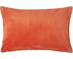 Homescapes Oranje Fluwelen Kussenhoes 30 x 50 cm