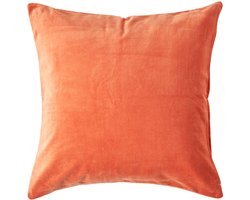 Homescapes Oranje Fluwelen Kussenhoes 40 x 40 cm