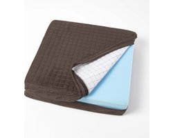 Homescapes Orthopedisch zitkussen 50 x 50 x 10 cm – velours fauteuilkussen bruin