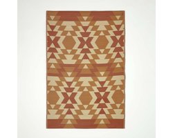 Homescapes Outdoor-Teppich Anya 120 x 180 cm – Ethno-Muster, rot-oranje