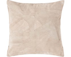 Homescapes patchwork leren kussen crème-beige, 45x45 cm