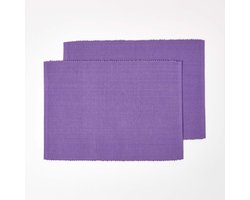 Homescapes placemat paars set van 2 – 100% katoen, 33x50 cm