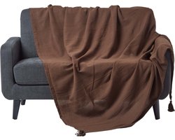 Homescapes Rajput sprei, 100% katoen, bruin, 225 x 255 cm
