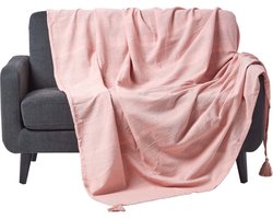 Homescapes Rajput sprei, 100% katoen, roze, 255 x 360 cm