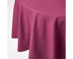 Homescapes Rond tafelkleed bordeaux - 178 cm, 100% katoen