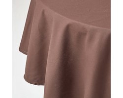 Homescapes Rond Tafelkleed Bruin - 178 cm, 100% Katoen