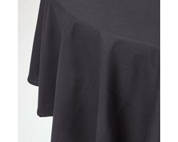 Homescapes Rond Tafelkleed Zwart - 178 cm, 100% Katoen