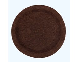 Homescapes Ronde Badmat Bruin 80 cm gemaakt van 100% Katoen