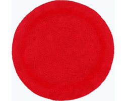 Homescapes ronde badmat rood 80 cm gemaakt van 100% katoen