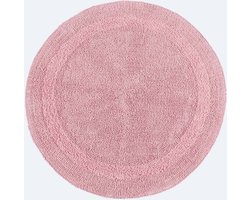 Homescapes ronde badmat roze 80 cm gemaakt van 100% katoen