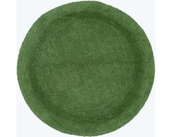 Homescapes Ronde Badmat Varengroen 80 cm gemaakt van 100% Katoen