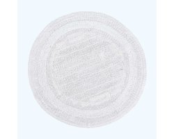 Homescapes Ronde Badmat Wit 80 cm gemaakt van 100% Katoen