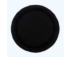 Homescapes Ronde Badmat Zwart 80 cm gemaakt van 100% Katoen